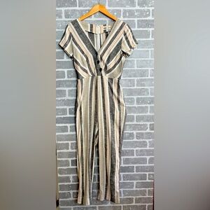 Urban Outfitters 🩶 Striped Linen Blend Pantsuit / Jumpsuit S/P